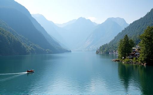 Malerische Seenlandschaft im Salzkammergut bei Salzburg.